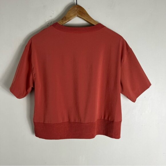 Athleta Zephyr Crop Tee Etruscan Red SIZE XS Relaxed Fit Oversized Stretch comfy - Picture 6 of 11